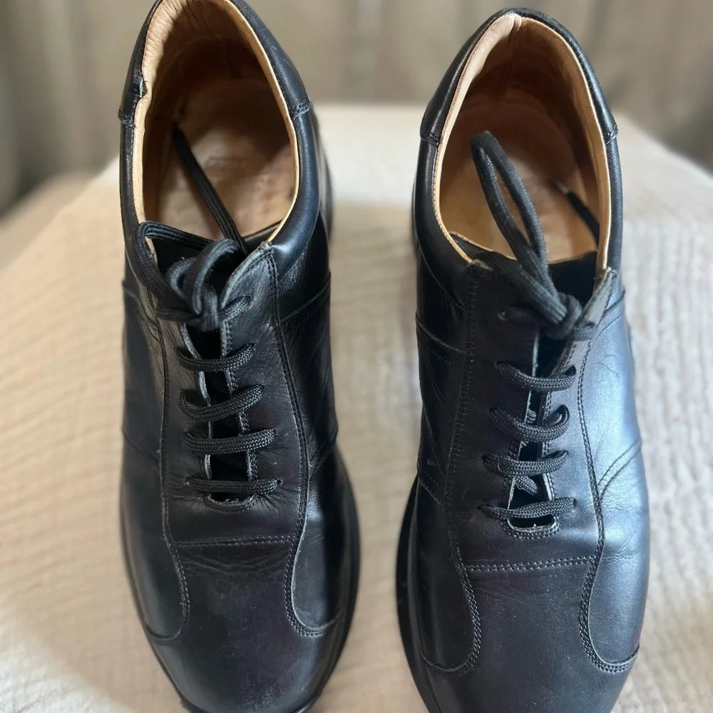 Coach Packard Mens Italian Leather Oxford Shoes Black Sz 11.5D Lace Up Derby